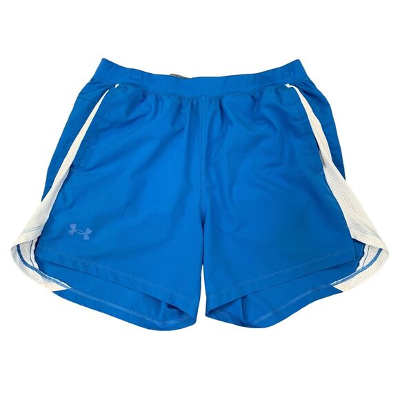 Under Armour Short Mens L Large Astral Blue Fitted HeatGear Running Brief Lined - Picture 1 of 16